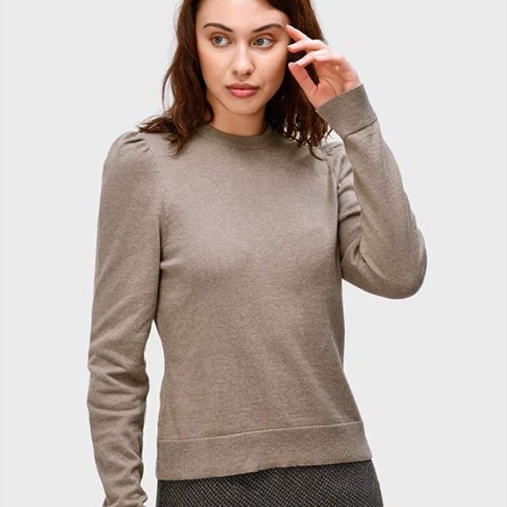 Puff Sleeve Cotton Cashmere Sweater